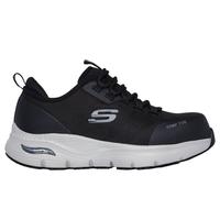 Skechers Women's Work Slip-Resistant: Arch Fit - Ebinal Sneaker in Black/Gray, Size 4 | Textile/Synthetic