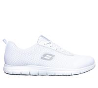 Skechers Women's Work Slip-Resistant Relaxed Fit: Ghenter - Bronaugh Sneaker in White, Size 6 | Textile/Synthetic