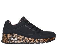 Skechers Women's x JGoldcrown: Uno - Loving Love Sneaker in Black/Rose Gold, Size 2 | Synthetic/Textile
