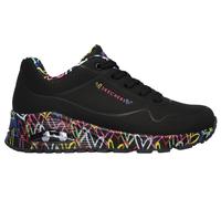 Skechers Women's x JGoldcrown: Uno - Loving Love Sneaker in Black, Size 8 | Synthetic/Textile