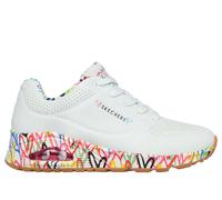 Skechers Women's x JGoldcrown: UNO - Loving Love Sneaker in White, Size 3 | Synthetic/Textile