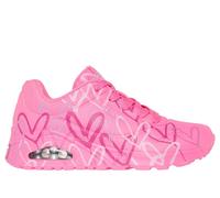 Skechers Women's x JGoldcrown: UNO - Spread the Love Sneaker in Hot Pink, Size 9 | Textile/Synthetic