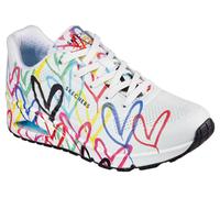 Skechers Women's x JGoldcrown: UNO - Spread the Love Sneaker in White, Size 4 | Textile/Synthetic