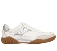 Skechers Women's Zinger Evo - World Striker Sneaker in White/Silver, Size 7 | Synthetic/Textile/Leather