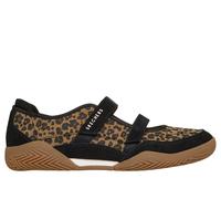 Skechers Women's Zinger Evo - Zen Daze Shoes in Black/Leopard, Size 3 | Leather/Synthetic/Textile