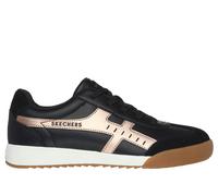 Skechers Women's Zinger - Metallic Roads Sneaker in Black/Rose Gold, Size 4 | Synthetic/Leather
