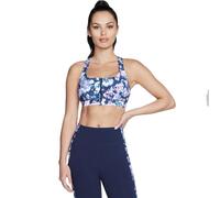 Skechers Misty Floral Zip Front Bra Blue/Lavender Size Large Female