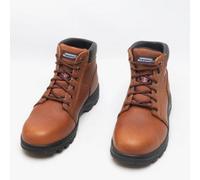 Skechers Men's Safety Work Boots Workshire 77009Ec Brown Embossed Leather