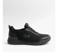 Skechers Women's Squad Sr Work Shoes, Black Black Flat Knit Blk, 6 UK