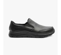 Skechers Mens Flex Advantage Sr - Bronwood Slip On Trainers, Black Leather, 6.5 UK