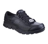 Skechers Eldred Workwear Slip Resistant Trainers - Black, Black, Size 3, Women Black