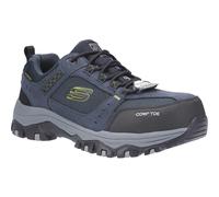 Skechers Men's Greetah Trainers, Blue Navy Suede Leather W Textile Nvbk, 9 UK