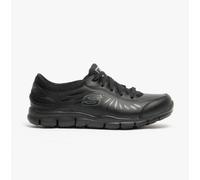 Skechers Eldred Workwear Slip Resistant Trainers - Black, Black, Size 3, Women Black
