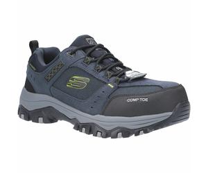Skecher's Workware Greetah Navy Suede Leather W/ Textile Trainers Safety