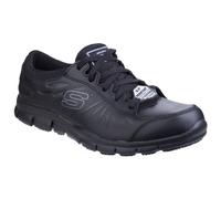 Skechers Eldred Workwear Slip Resistant Trainers - Black, Black, Size 3, Women Black