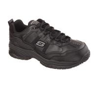 Skechers Men's Industrial Shoe Soft Stride Grinnel M Black Leather/Black Mesh 10 UK