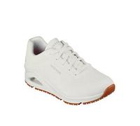 Skechers Workwear Uno Slip Resistant Lace Up Trainer, White, Size 8, Women White