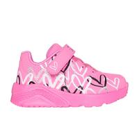 Skechers x JGoldcrown: UNO Lite - Love Levitate Sneaker in Hot Pink, Size 5 | Synthetic/Textile, Machine Washable