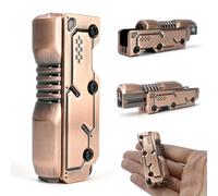 SKEDC Machine Soul Fidget Toy for Adults, Metal Fidget Slider Fidget Clicker Toy, Simulated Loading & Ratchet Play Stress Relief Toy ADHD Tools Cool Gadgets for Men (Brass Color)