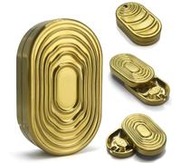 SKEDC Ripple Mechanical Fidget Slider - Stainless Steel EDC Fidget Toy for Adults, Stress Relief Tool for Home & Office, Executive Desk Toy, Ideal Gift for ADHD/Add/Autism Users (Golden)