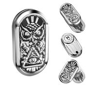 SKEDC Stress Relief Toys Adults, Metal Fidget Slider Haptic Coin Multi-Functional ADHD Tools Stress Relief Toy, Best Gadgets for Men (Owl)