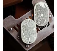 SKEDC Titanium Dragon Fidget Slider, Fidget Toys, Office Fidget Toys for Desk Adult,Mechanical Fidget Slider, Suitable for Attention Deficit Disorder (Steel Silver)