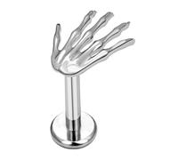 Skeel Earrings - Internal Thread Lip Piercings,Ear Stud Halloween Jewelry for Women Teens Daily Party Travel Birthdays Anniversaries, Silver Palm A, Stainless Steel, Unisex