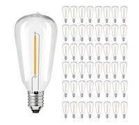 Skeerei 48Pack LED ST38 Vintage Replacement Bulb for Festoon Lights Outdoor | Shatterproof,2700K Warm White,E12 Base,1W 50Lm,AC230V(Not for low voltage or solar/Battery string lights)