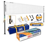 SKEERY Outdoor Heavy Duty Volleyball Net Set, Anti-Sag Design, Adjustable Aluminum Poles, Portable Volleyball Net for Backyard,Grass and Beach(White)