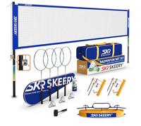 SKEERY Professional Badminton Set with Winch System,Portable Badminton Net includes Carbon Aluminum Badminton Rackets Set of 4,3 Shuttlecocks and Carrying Bag,Badminton Sets for Backyards,Beach