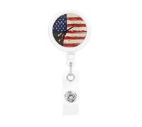 Skeet Shooting USA Flag Trap Shooting Clay Pigeon 1 Retractable Badge Holder Bulk ConvenientBadge Reels Badge Clip for NurseTeacher Student Office Staff Name Tag