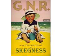 Skegness GNR Excurcion Travel Poster - A4 Wall Art, Wanderlust Print, Inspirational World Map, Vintage City, Retro Poster, Home Decor for Living Room, Office, Gift Idea for Travel Lovers