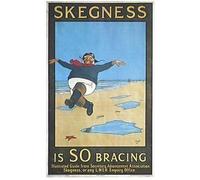 SKEGNESS - "Is So Bracing" Vintage LNER Art Deco Railway Poster - Poster Size : A4