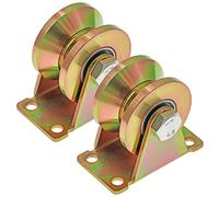 Skelang 2 Pcs V Groove Wheel Wheels for Sliding Gate 50mm Steel Wheels with V-Groove for Sliding Gate Factory Door Driveway Door Load Capacity 295kg Per Caster