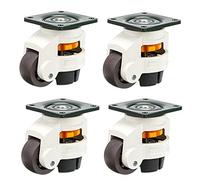 Skelang 4 Pcs 40F Retractable Leveling Machine Castors, Plate Casters, Levelling Wheels for Machinery, Workbench, Welding Table, Total Loading Capacity 150kg