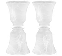 Skelang 4 Pcs Ceiling Fan Light Shade, Lip Lamp shade, Bell Shape Light Fixture Globes Replacement, Alabaste