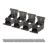 Skelang 4 Pcs Folding Brakcet 0°-90°-180°, Table Foldable Hinge, Self Lock Extension Support for Table, Workbench, Sleeping Platform