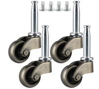 Skelang 4 Pcs Swivel Stem Caster 26 mm, Zinc Alloy Castor with Socket, Caster Wheel Replacement for Coffee Table, Chest of Drawer, Nightstand, Ottoman