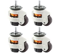 Skelang 4 Pcs Threaded Stem Leveling Castor, 60S Workbench Castors Heavy Duty, Retractable Casters with Nylon Wheels, Total Loading Capacity 1000kg
