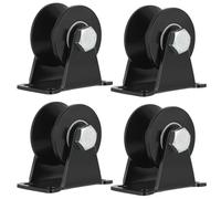 Skelang 4 Pcs V-Groove Wheel, 49 mm Sliding Gate Casters, Heavy Duty Rigid Roller for 90 Degree V-Track, Rolling Gate, Industrial Machines Rail, Black