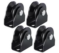 Skelang 4 Pcs V-Groove Wheel, Sliding Gate Castor with Bracket, Heavy Duty Rigid Caster for Rolling Gate, Factory Door, Driveway Gate, Total Load Capacity 1300kg