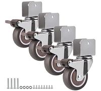 Skelang 4Pcs Swivel Castor, 50mm Silent Wheel with U-Shaped Plate, TPE Caster for Plant Stand, Cabinet, Crib, Total Load Capacity 108kg