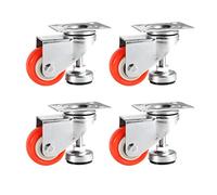 Skelang 4Pcs Swivel Leveling Castor 50mm, Leveling Machine Caster, Retractable Castor Wheel for Industrial Equipment, Workbench, Trolley Dolly, Shopping Cart, Total Load Capacity 150kg