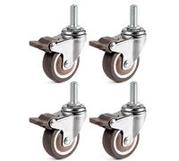 Skelang 4pcs Swivel Wheel, TPE Material, M6×15mm Stem Mount Casters, 25mm Diameter, 15kg Load Capacity, for Carts, Furniture, Mobile Furniture