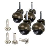 Skelang 50 mm Stem Castor Wheels, Ball Castors with Sockets, Antique Swivel Casters, Replacement for Furniture, Ottoman, Cabinet, Coffee Table, 4 Pcs