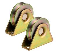 Skelang 78 mm Sliding Gate Wheels, 2 Pcs V Groove Caster, Heavy Duty Rigid Caster with Bracket for V Track Rail, Rolling Driveway Gate, Industrial Machine, Heavy Door