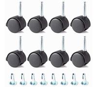 Skelang 8 Pcs Grip Neck Castors Wheels 40mm, Twin Caster Wheel with Brake, Nylon Castor for Flower Pot Shelf, Cabinet and Tables, Load Capacity 15kg Each Castor