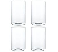 Skelang Clear Lip-Less Glass Lamp Shade, Cylindrical Light Cover with Fitter Opening, Replacement for Chandelier, Bathroom Vanity Light, Pendant, 4 Pcs