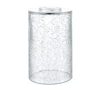 Skelang Crackle Lip-Less Glass Lamp Shade, Cylindrical Light Cover with Fitter Opening, Replacement for Chandelier, Pendant, Bathroom Vanity Light