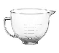 Skelang Glass Mixer Bowl, Glass Mixing Bowl with Handle and Measurement Markings, Stand Mixing Bowl, Compatible with Kitchenaid 4.5 QT and 5 QT Tilt-Head Stand Mixers